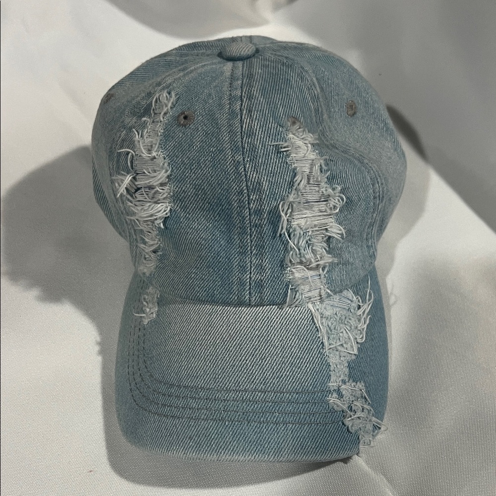 Distressed‎ Denim Cap